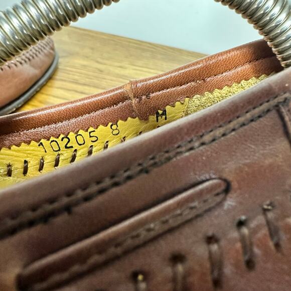 Magnanni Mens Casual Dress Shoes Soft Brown Leather Tassel Loafers Size 8 M - Picture 7 of 7